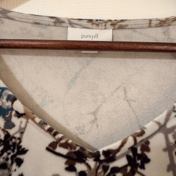 Pure Jill J. Jill Women’s Stretch Soft Velour Tunic Blouse Multicolor Floral XS - Picture 9 of 13
